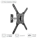 Suporte Para Tv Led- Lcd De 23" A 55" Articulado Com Inclinação E Passador De Cabos - St300a