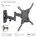Suporte Para Tv De 13" A 42" Articulado Com Inclinação Organizador De Cabo - St210b