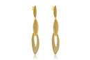 Brinco Grande De Folhas Sobrepostas Folheado Em Ouro 18k
