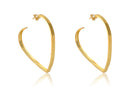 Brinco Grande De Argola Coração Folheado Em Ouro 18k
