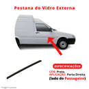 Pestana Vidro Borracha Externa Porta Direita Fiorino Todas