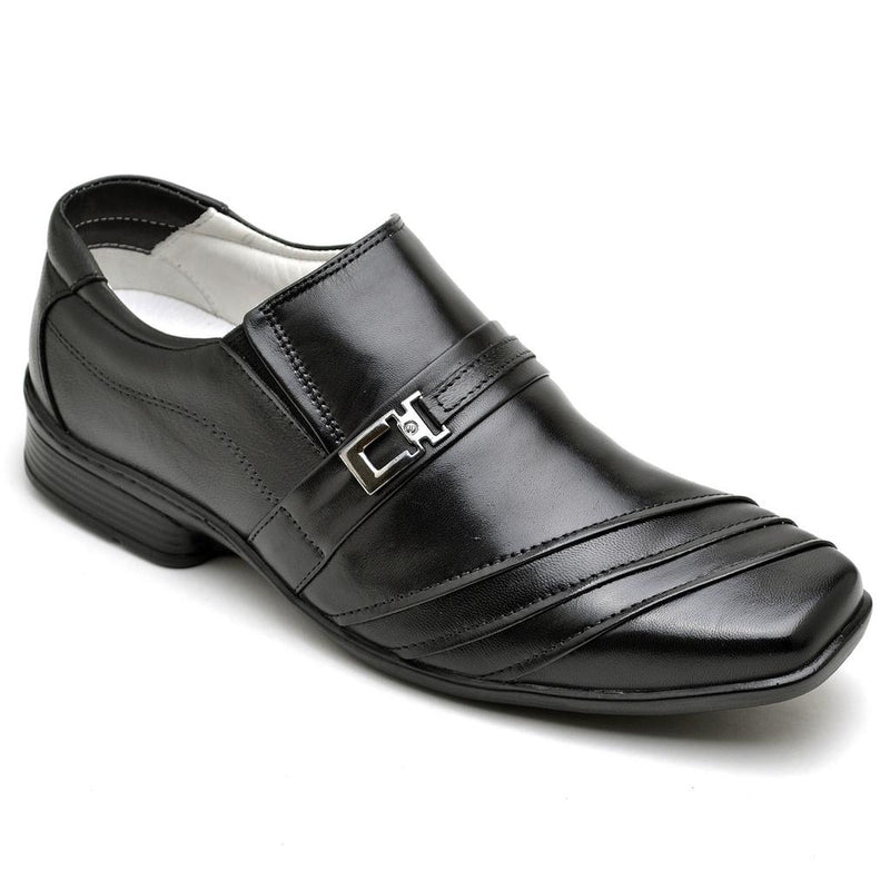 Sapato Casual Conforto Couro Preto 04w