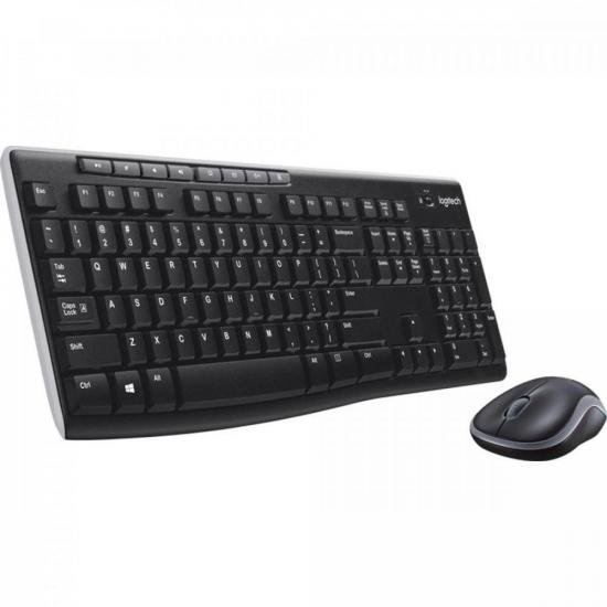 Kit Teclado e Mouse Logitech MK270 Sem Fio Preto