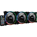 Kit 3 Coolers ECLIPSE 12 PRO ARGB + HUB + Controle AEROCOOL