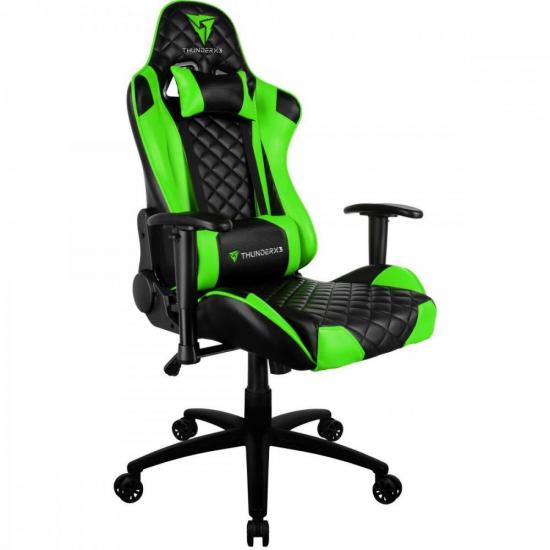 Cadeira Gamer Profissional TGC12 Preta/Verde THUNDERX3