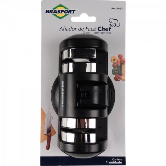 Afiador de Facas 2x1 CHEFF Preto BRASFORT