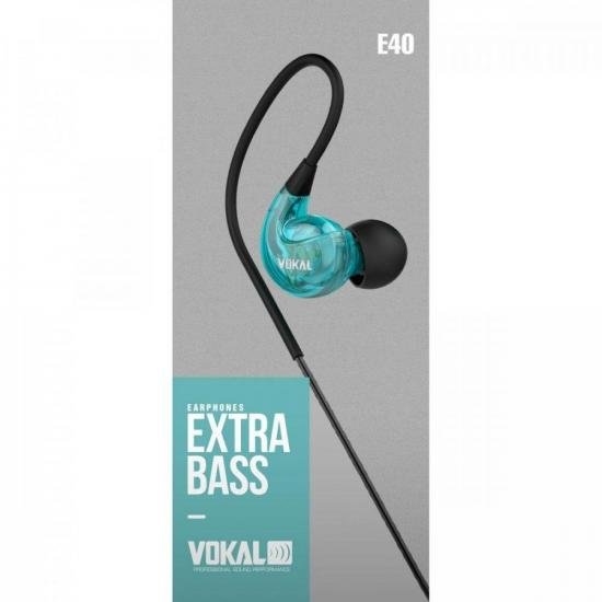 Fone de Ouvido E40 In Ear Azul VOKAL