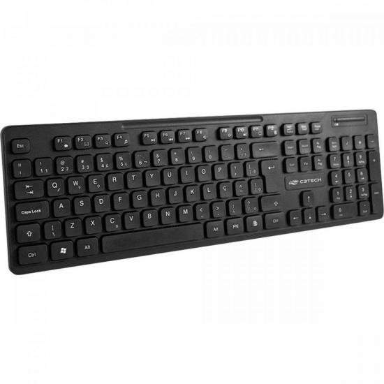 Kit Teclado + Mouse Sem Fio K-W20BK Preto C3TECH