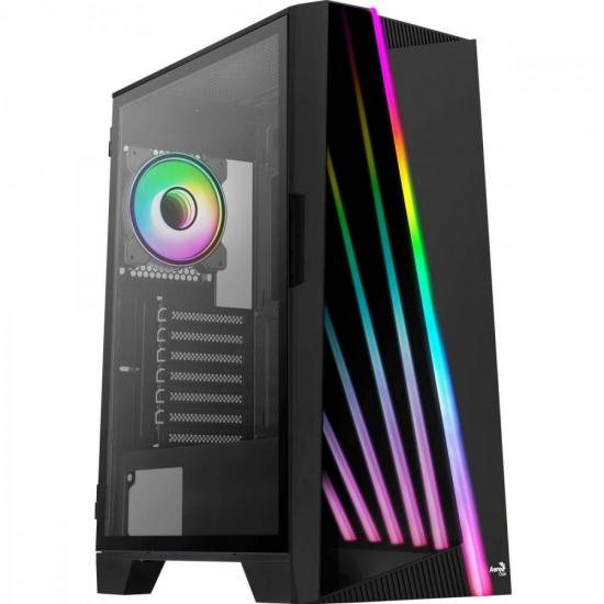 Gabinete Gamer Mid Tower MIRAGE V1 RGB Preto AEROCOOL