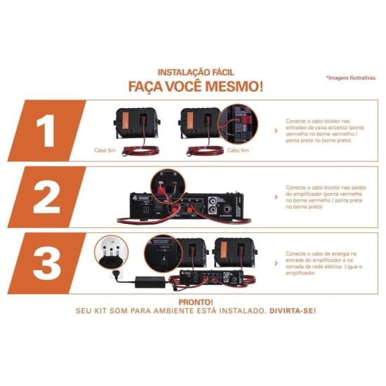 Kit Som Ambiente 200W Musical AMBIENCE 2000 V2 Branco HAYONIK