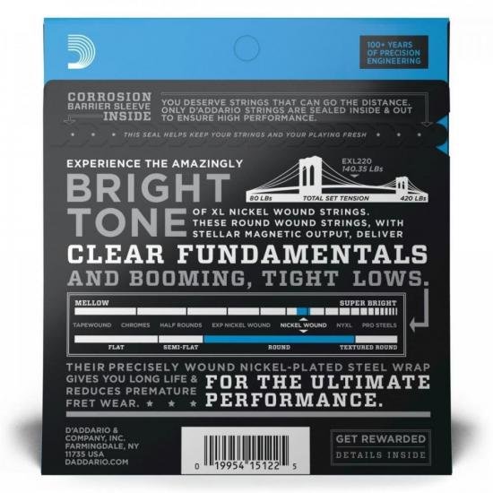 Encordoamento para Contrabaixo 4 Cordas .040 EXL220 D Addario