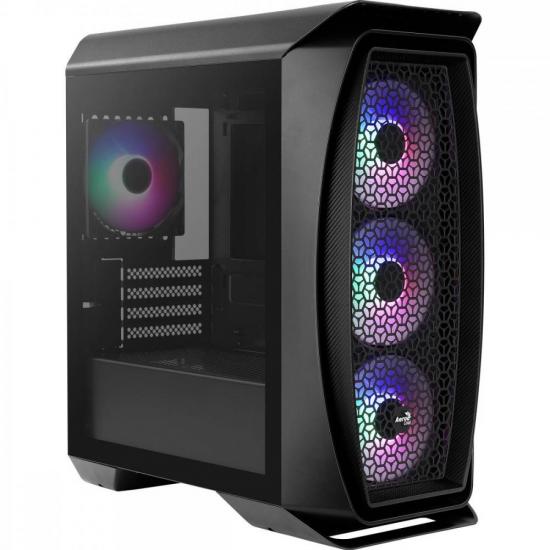 Gabinete Gamer Aerocool Aero One Mini Frost Preto RGB Lateral Vidro