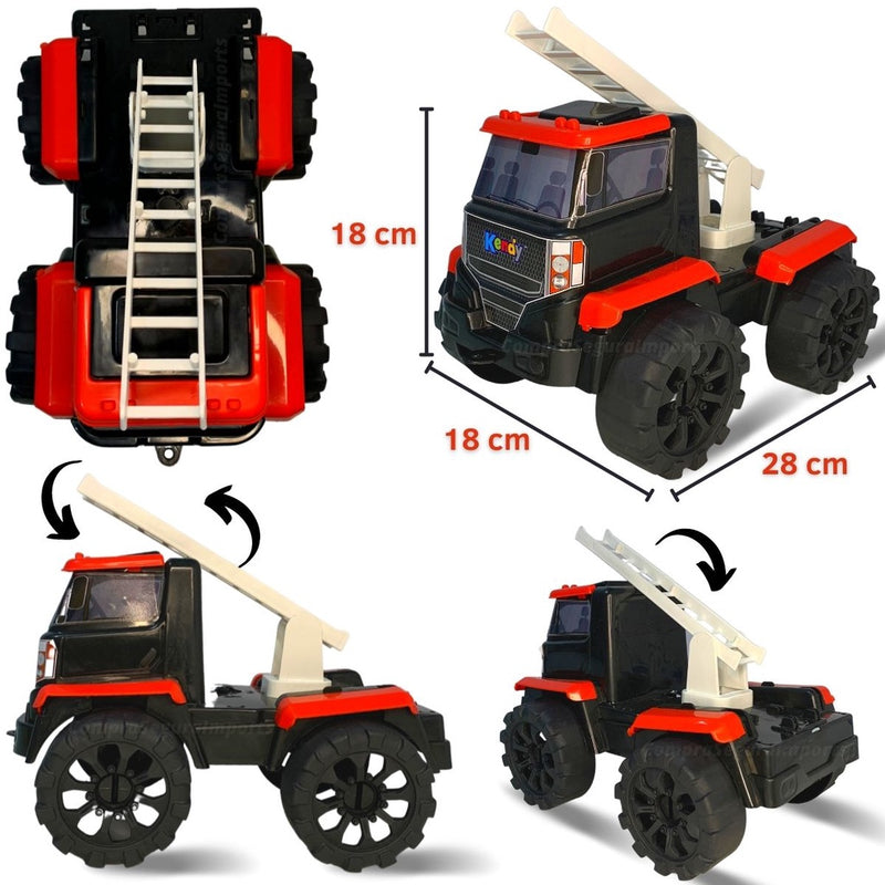 Caminhão Truck Bombeiro Grande Brinquedo Plástico Carro