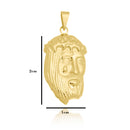 Corrente Modelo 3 Por 1 Fecho Gaveta 2,5mm - 6g - 70 Cm + Pingente Face De Cristo Pequeno - 2,0 X 1,0 Cm