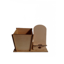 Porta Canetas Suporte Para Celular  Em Mdf Natural