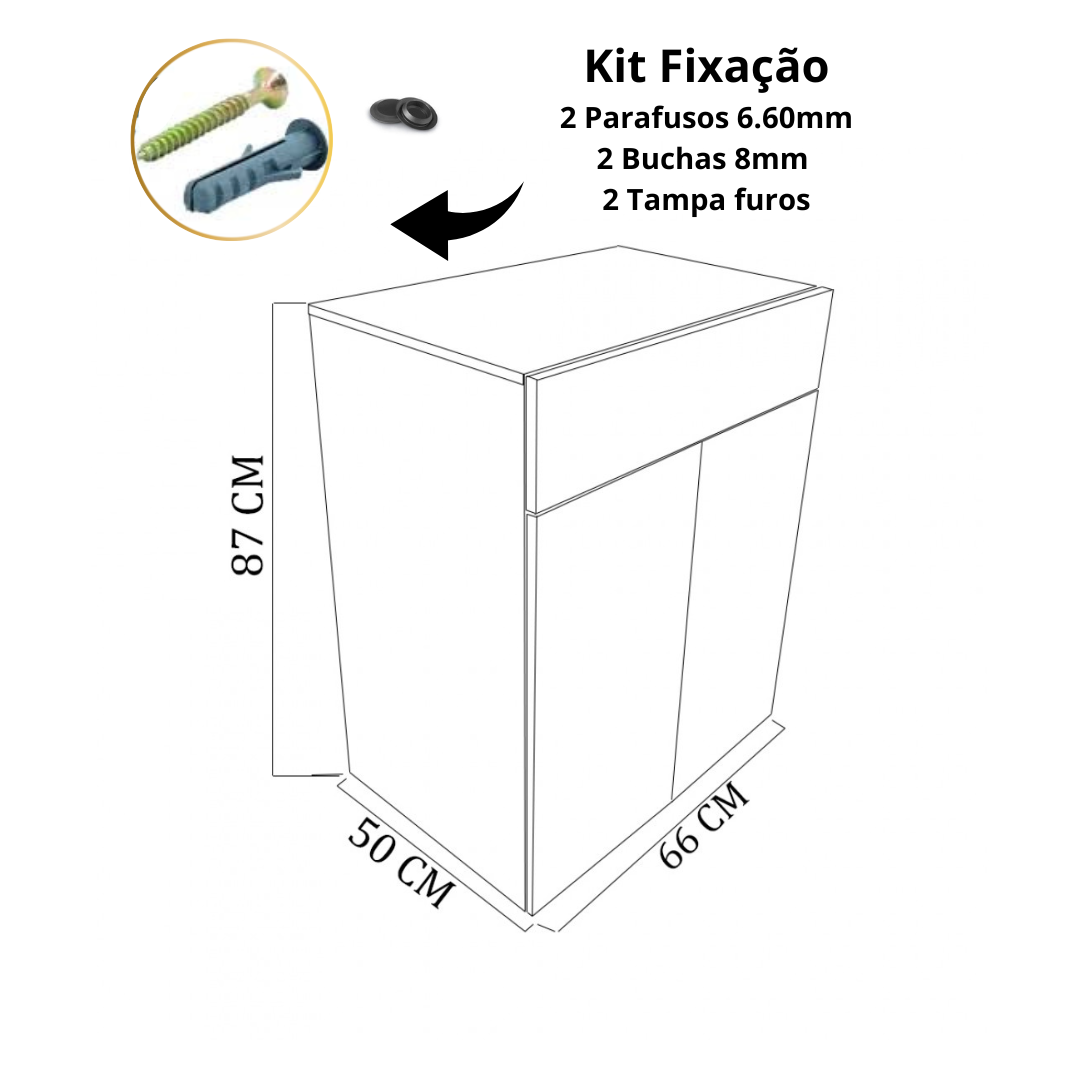 Balcão Multiuso Madeirado Em Mdf