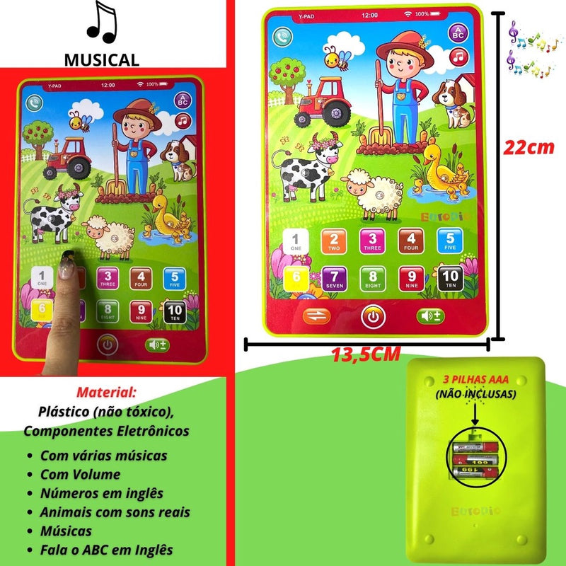 Brinquedo Educacional Inglês Tablet Infantil Multi Função