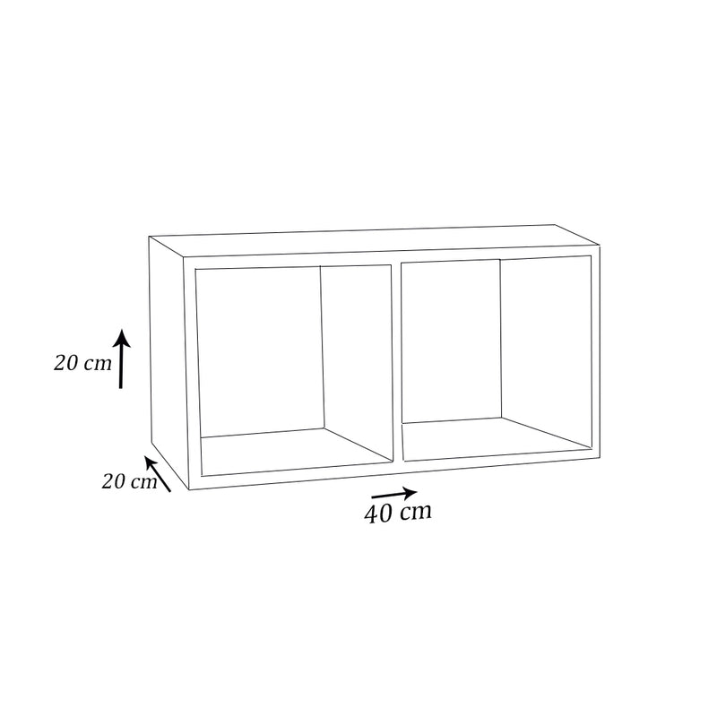 Nicho Duplo Trovarelli 40x20x20 Preto