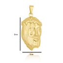 Corrente Italiana Piastrini Fecho Gaveta 2,5mm - 6g - 70 Cm + Pingente Face De Cristo Pequeno - 2,0 X 1,0 Cm