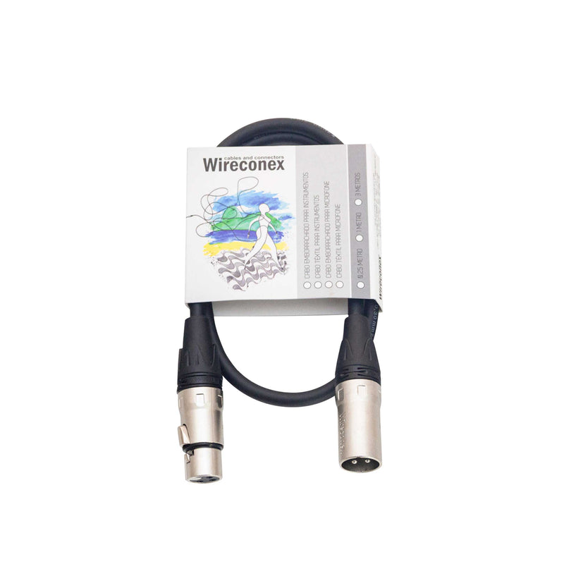 Cabo Para Microfone Emborrachado Xlr Xlr 1 Metro Mpbe-1 Wireconex