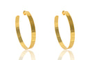 Brinco Argola Grande Grossa Folheado Em Ouro 18k