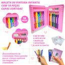 Maleta De Pintura Infantil 18 Peças Estojo Para Colorir