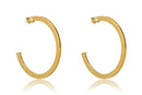 Brinco Argola Grande Clássica Folheado Em Ouro 18k