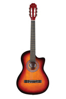 Violao Acustico Classico Nylon Ppce-4eq C/ Cutaway Sunburst Waldman