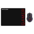 Kit Gamer Mouse/mousepad Usb Led 3200dpi Mo306 Preto/vermelho Multilaser