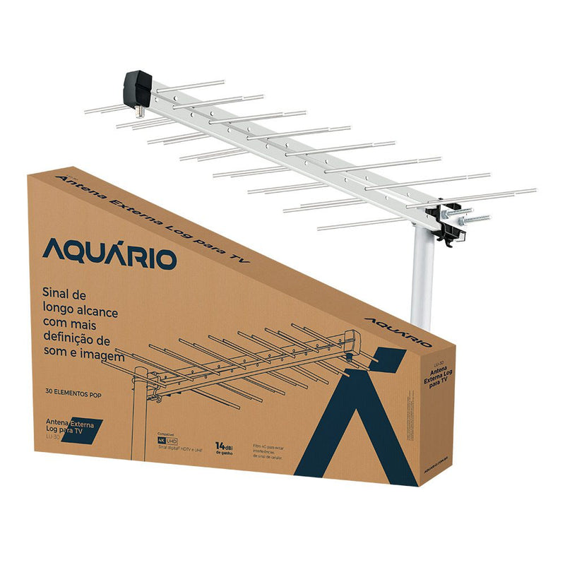 Antena Externa Log Periodica Lu-30 Uhf 30 Elementos Aquario