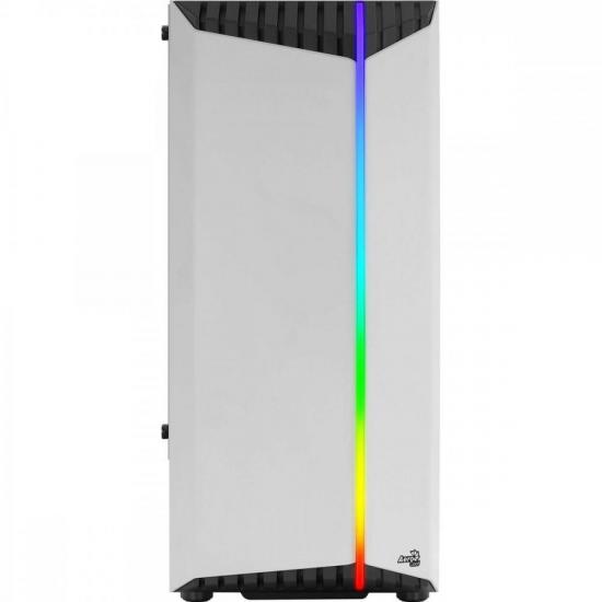 Gabinete Gamer Aerocool Bionic Branco RGB Lateral Vidro