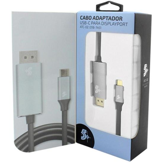 Cabo Adaptador USB-C Para Dport Macho 4k 60hz 1.8m 5+