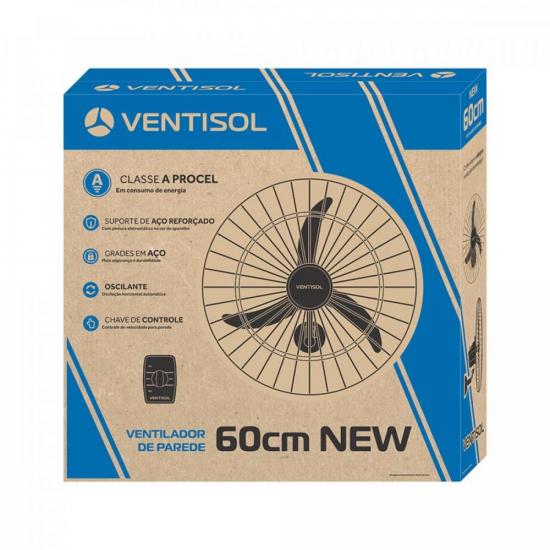 Ventilador de Parede Ventisol New Premium 60cm Preto 220v