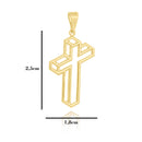 Corrente Modelo 3 Por 1 Fecho Gaveta 2,5mm - 6g - 70 Cm + Pingente Cruz 3d - 2,5 X 1,8 Cm