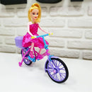 Boneca Com Bicicleta Ciclista Articulada Musical Anda E Luz
