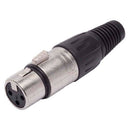 Plug Xlr Fêmea Metal E Plástico - Niquel Pacote C/5 Un