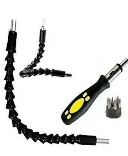 Kit Chaves Fenda Fexível Broca Bit Extender Snake Bit Sto01