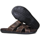 Chinelo Masculino De Couro Chocolate 5001