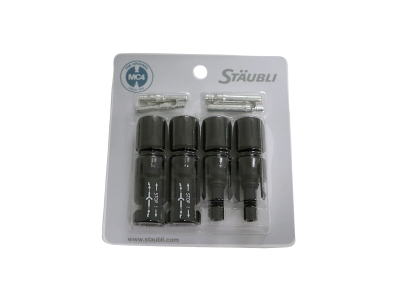 2 Pares De Conectores Mc4 (macho E Fêmea) Staubli Ur Pv-kbt4/6ii E Pv-kst4/6ii