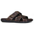 Chinelo Masculino De Couro Chocolate 5001