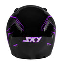 Capacete Sky Gamma Preto Brilho C/ Transfer Lavanda 62