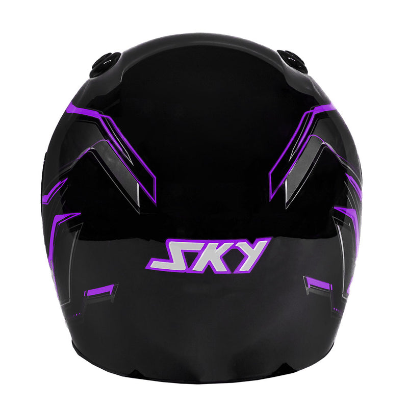 Capacete Sky Gamma Preto Fosco C/ Transfer Lavanda 56