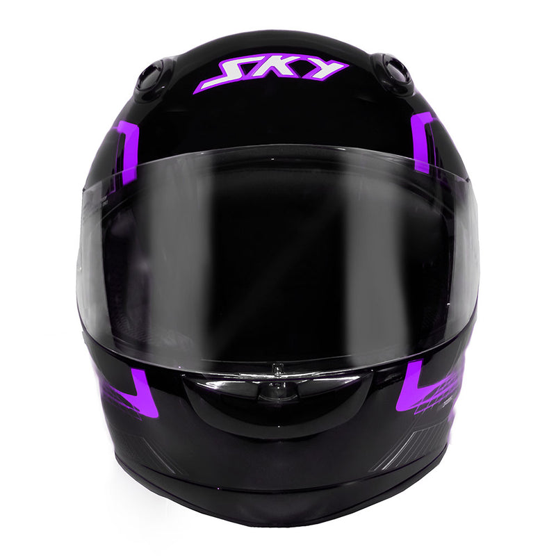 Capacete Sky Gamma Preto Fosco C/ Transfer Lavanda 56