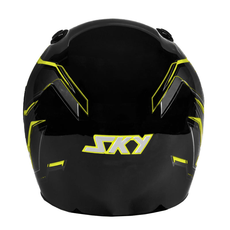 Capacete Sky Gamma Preto Brilho Transf Verde/amarelo 56