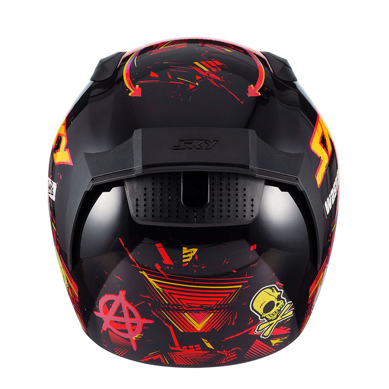 Capacete Sky Two Chaos Preto Fosco Transf Laranja 56