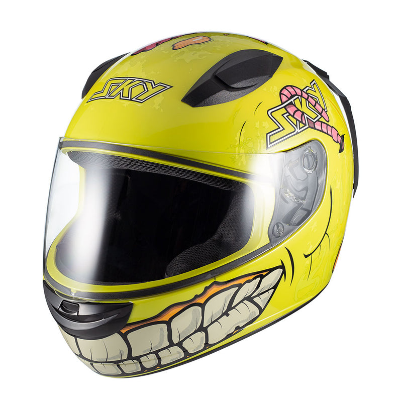 Capacete Sky Two Zombie Verde Brilho Transf Verde 56