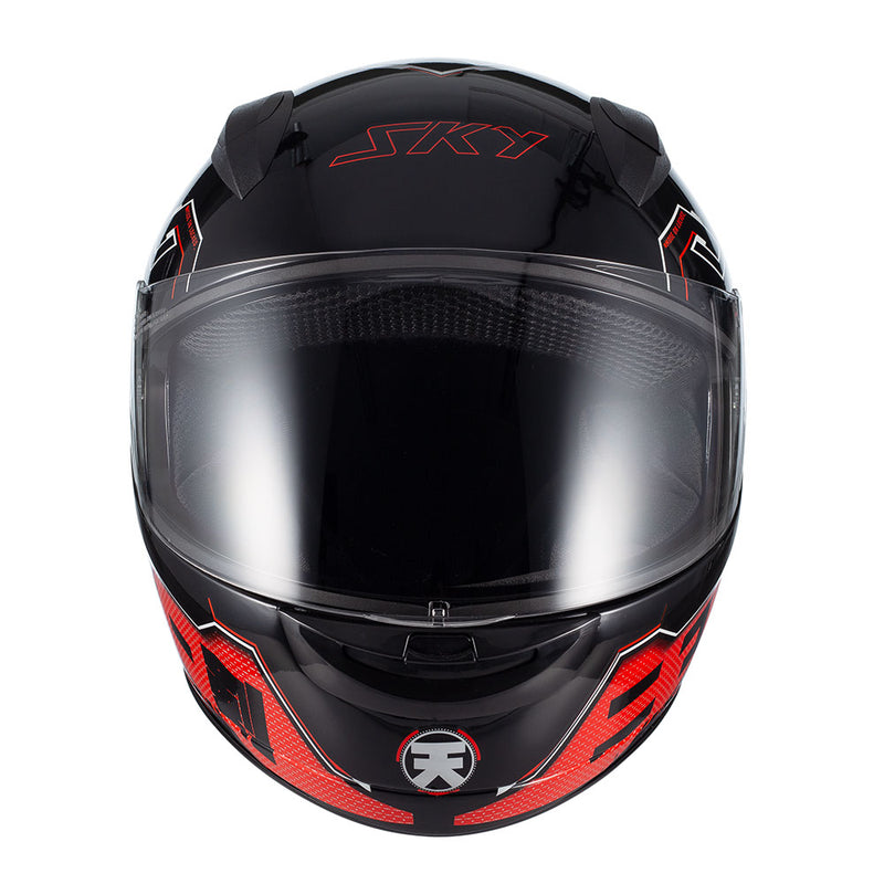 Capacete Sky Two Sorah Preto Brilho Transf Vermelho 56