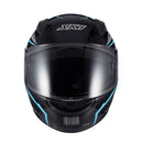 Capacete Sky Two Soldier Preto Brilho Transf Azul 56