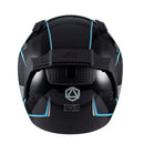 Capacete Sky Two Soldier Preto Brilho Transf Azul 56