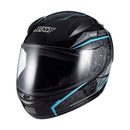 Capacete Sky Two Soldier Preto Brilho Transf Azul 56